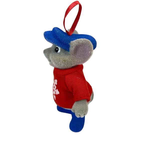 VTG Disney The Rescuers Down Under Bernard Felt Flocked Christmas Ornament w/Box - Picture 3 of 13